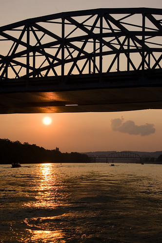 bridge sunset river day clear kanawhariver
