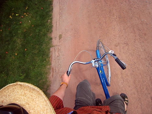 blue selfportrait grass bike bicycle colorado panda path autoretrato patrick bicycles schwinn birdseyeview gravel strawhat 365days cycleseen nogetty pp2010