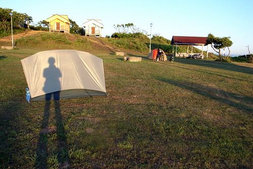 sunset camp hokkaido dusk tent motorcycle cape touring campsite 2007 okhotsk 日の出岬