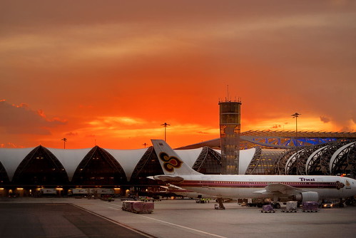 sunset window plane geotagged airport random bangkok seat d200 50mmf18d nikond200 krobbie nikoncapturenx suvarnabhumi geo:lat=13689605 geo:lon=100764241