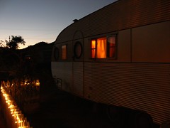 Our trailer at night