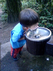nick at the drinking fountain in tryon creek state p… 
