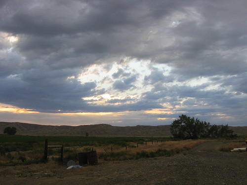 sunset sky clouds landscape desert wyoming bluegrey