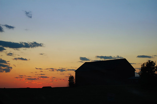 sunset sky silhouette clouds barn farm nikond40