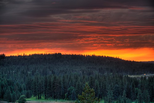 sunset sky spokane hdr