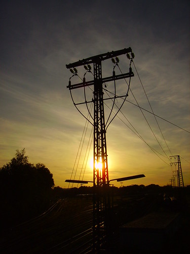 sunset sky urban sun dark industrial cable wires augsburg pylone earthintruder