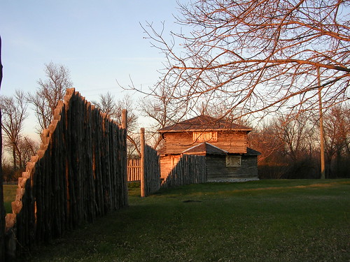 trees sunset history fence fort military north historic abercrombie dakota blockhouse