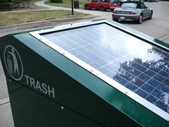 Solar powered trash compactor