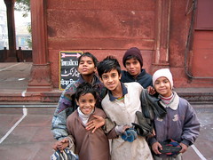 Children at Jama Masjid in Delhi