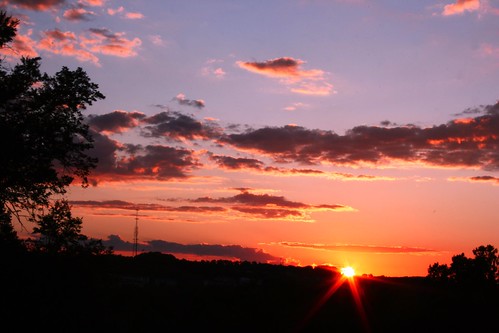 park blue red orange sun set evening ray pittsburgh dusk rays carnegie slashd