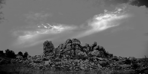 sky bw white black nature landscape stones processed