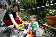 planting seeds on the back deck   rachel and nick   … 