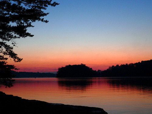 blue red lake water sunrise kentucky laurelriverlake danialboonnationalforest