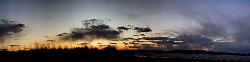 sunset panorama lakehudson