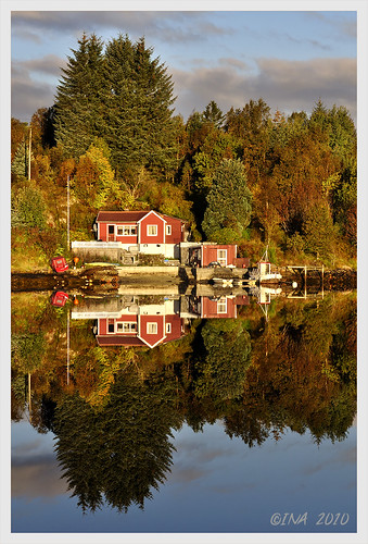 morning autumn house color reflection tree fall colors norway clouds sunrise catchycolors landscape mirror boat norge nikon colorful vivid fjord bergen nikkor hordaland fjell refleksjon sotra d90 arefjord 70200mmf28vrii