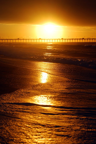 ocean sunrise pier northcarolina emeraldisle bogueinletpier