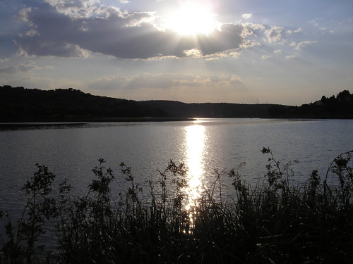 sunset sun water clouds atardecer agua paisaje lagoon nubes laguna ruidera mancha