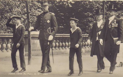 König Albert I. von Belgien mit seinen SÖhnen Leopold und Charles