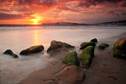 ocean uk sunset sea landscape bay rocks britain compton cliffs british hanover isle wight iow