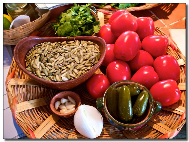 Ingredients for Pipian (Pumpkin Seed) Dip & Texas Table Salsa