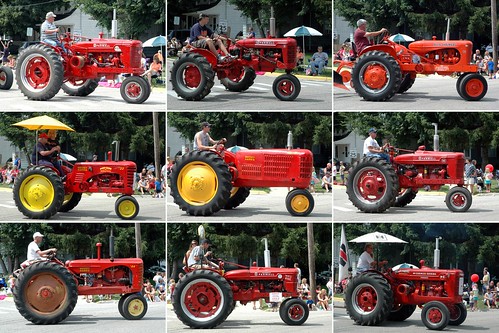 red orange tractor yellow illinois antique parade harris tractors farmall chalmers mccormick mchenry massey deering allis internationalharvester fiestadays