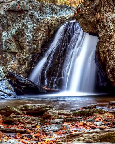 autumn leaves landscape waterfall md hdr