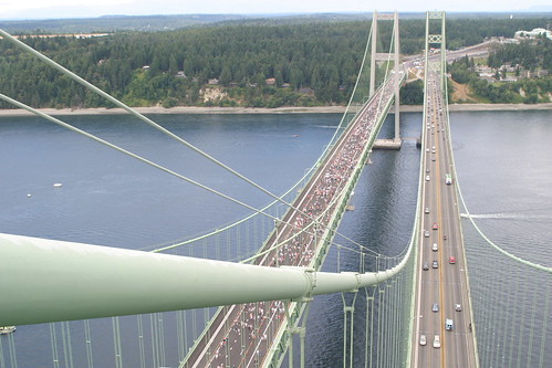 bridge tower high highway suspension cable pugetsound tacoma narrows gigharbor