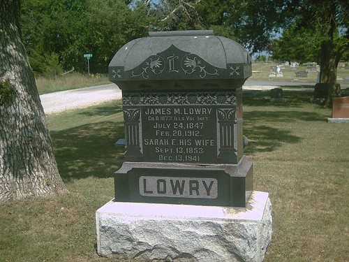 illinois union hobby obituary civilwarveteran pleasantviewcemetery tombstonephoto cod107thillinfantry bluemoundkansas jamesmlowry