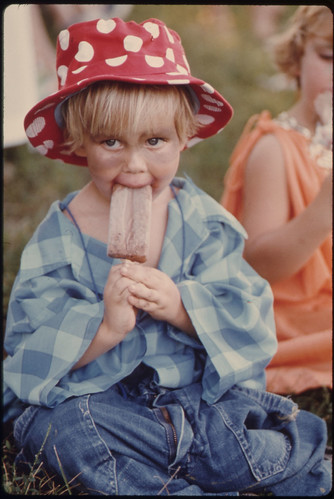 Participant in a Kiddies Parade, an Annual Event Held Early in the Evening During the Summer in New Ulm, Minnesota...