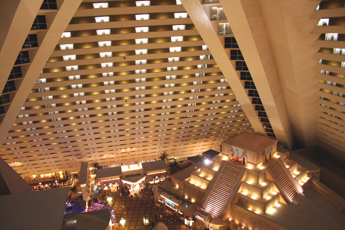 View of the inside of the pyramid at the Luxor Hotel, Las Vegas - a ...