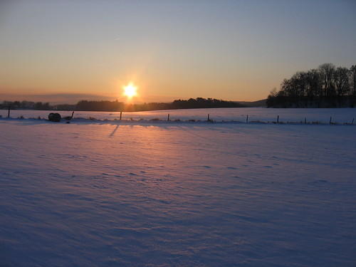 winter snow sunrise landscape star