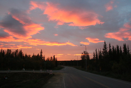 autumn trees color alaska clouds fallcolors roads sunrises fairbanks