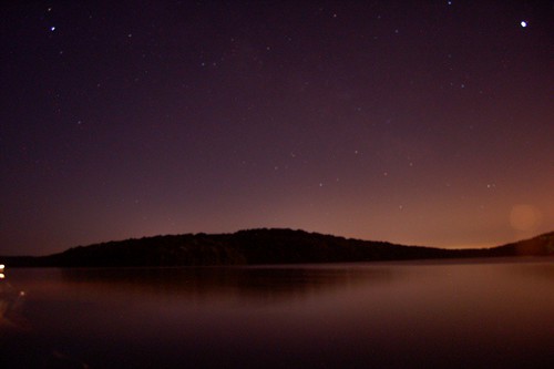 park lake water night stars arthur fishing soft glow state moraine