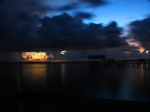reflection water clouds sunrise bay alabama fortmorgan bonsecourbay