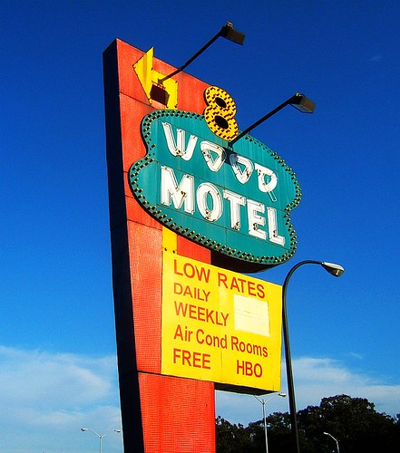 wood blue summer sky favorite orange usa beautiful sign vintage hotel cool neon fuji view angle michigan teal name detroit 8 motel retro billboard woodward popular amateur ferndale 2007 313 8mile exemplary amatuers aplusphoto aclassphoto flickrphotoaward excapture 8woodmotel