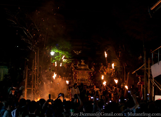 Mikoshi being brought down the mountain from Kurama Temple