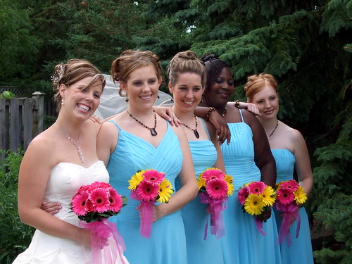 bright bridesmaids