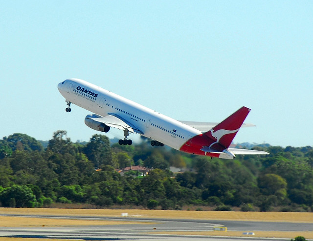 Qantas 767 after take off