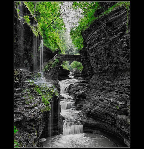 park new york longexposure bw ny motion water waterfall state silk glen gorge nik hdr watkins selectivecolor silverefex