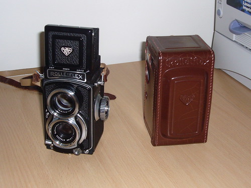 Rollei *SERVICED* Rolleiflex 4x4 Baby Grey TLR Camera Xenar 3,5/60 Rollei German N MINT 
