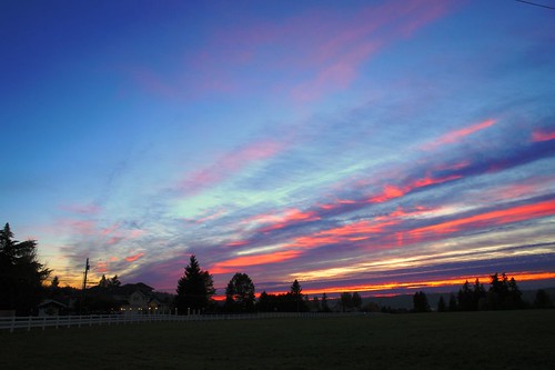 sunset clouds fences