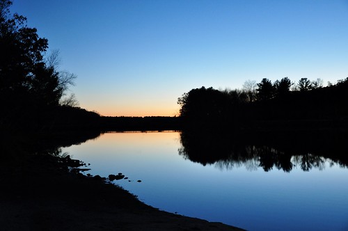 sunset lake reflection water pa birchwood pocono blca