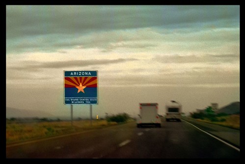 road arizona film rain sign sunrise dawn topv333 interstate arrival i10 interstate10 stateborder