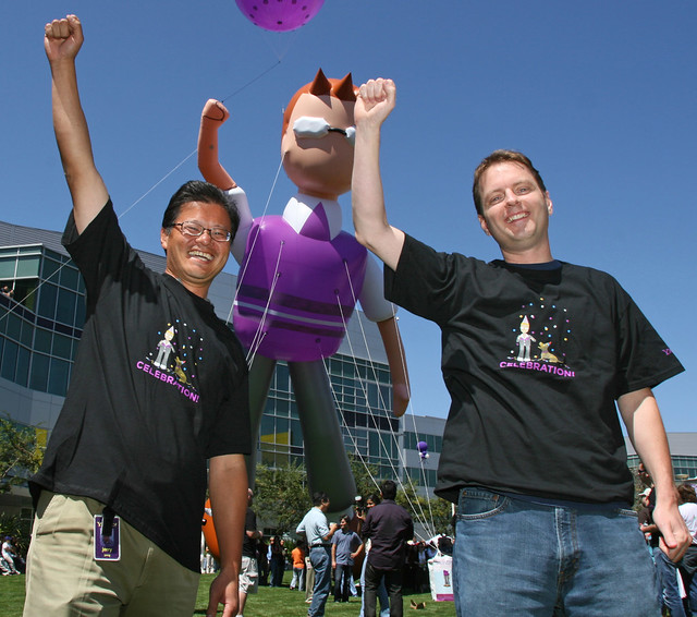 Jerry, Liam & David celebrate the new Yahoo! Mail
