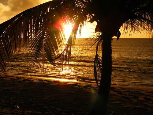 sunset sea beach grenada caribbean
