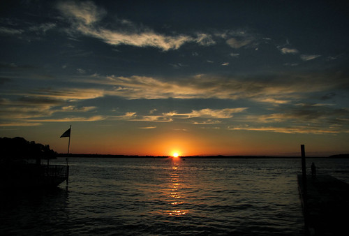 sunset sky lake west dusk okoboji kpat