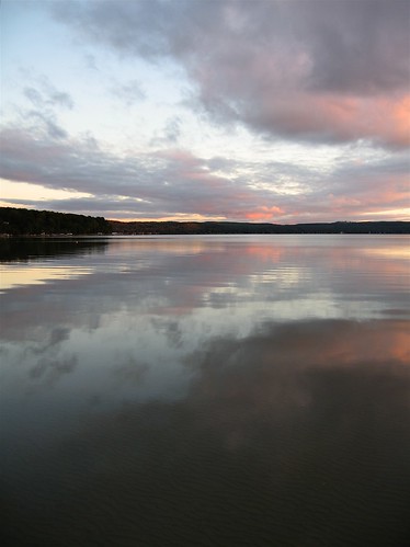 sunset lake reflections