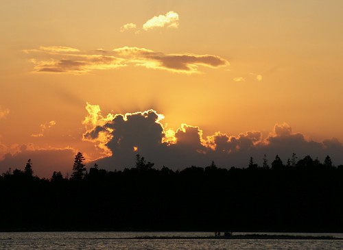 trees sunset vacation lake water clouds pentax michigan dslr drummond drummondisland k100d