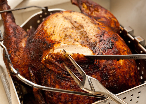 Carving a deep fried turkey