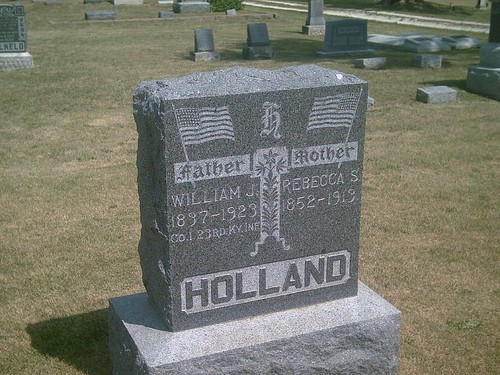 hobby civilwarveteran tombstonephoto bornin1837 williamjholland coi23rdkyinfantry